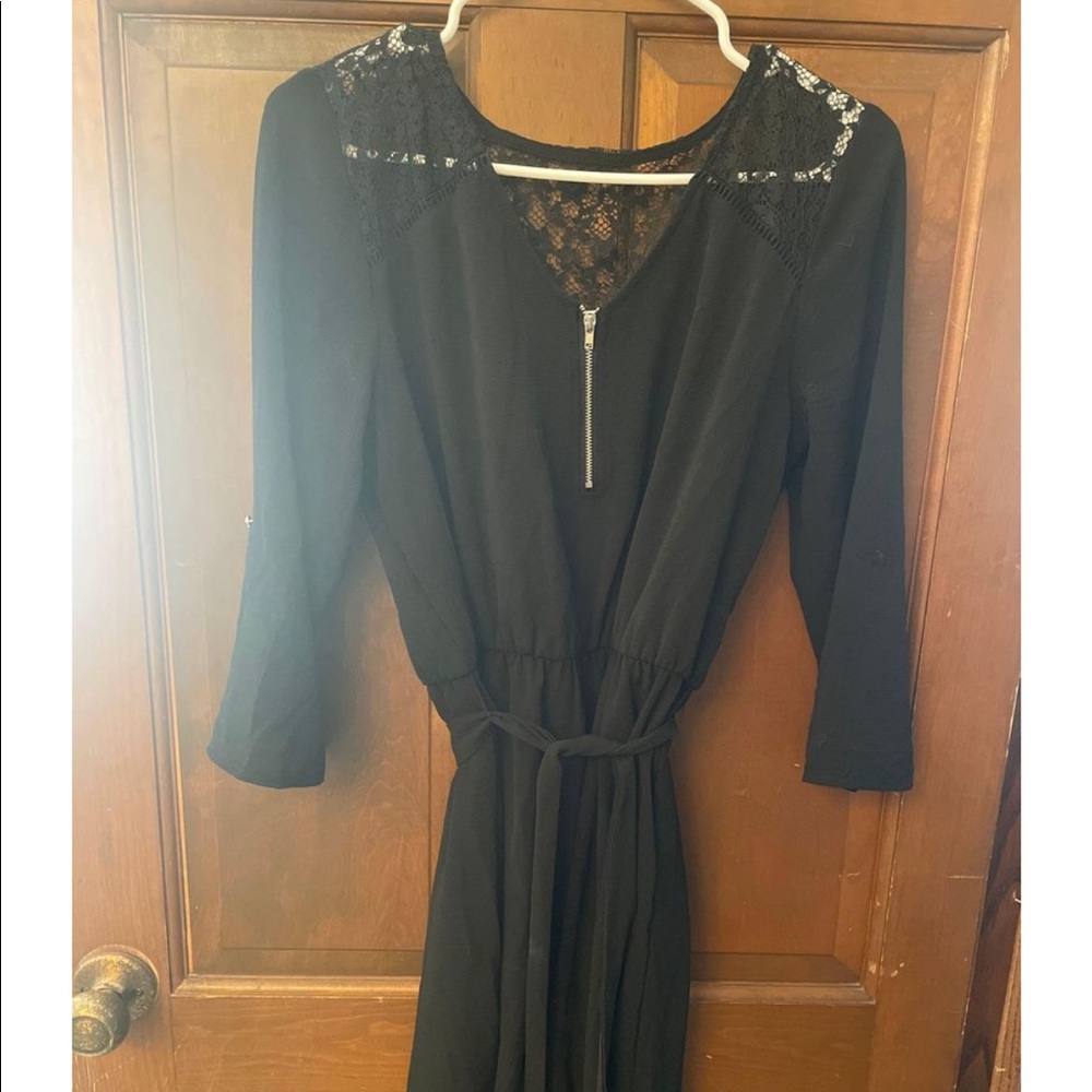 Maurice’s black lace back tie dress 3/4 sleeve.